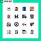 Stock Vector Icon Pack of 16 Line Signs and Symbols for shipment, package, clothes, commerce, deliver