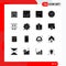 Stock Vector Icon Pack of 16 Line Signs and Symbols for sports, shipment, lettering, product, commerce