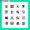 Stock Vector Icon Pack of 16 Line Signs and Symbols for tag, mark, application, check, resume