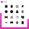 Stock Vector Icon Pack of 16 Line Signs and Symbols for timepiece, family time, learning, clock, communication
