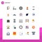 Stock Vector Icon Pack of 25 Line Signs and Symbols for android, smart phone, options, phone, campfire