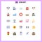 Stock Vector Icon Pack of 25 Line Signs and Symbols for business, shaking hand, transport, hand shake, roof