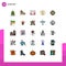 Stock Vector Icon Pack of 25 Line Signs and Symbols for festival, decoration, science, mind, in