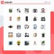 Stock Vector Icon Pack of 25 Line Signs and Symbols for gps, calendar, mixer, birthday, paper