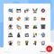 Stock Vector Icon Pack of 25 Line Signs and Symbols for gun, hands, communication, caring, support