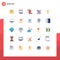 Stock Vector Icon Pack of 25 Line Signs and Symbols for light, bulb, canoe, web hosting, database