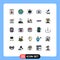 Stock Vector Icon Pack of 25 Line Signs and Symbols for screw, screw, view, driver, basic