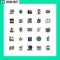 Stock Vector Icon Pack of 25 Line Signs and Symbols for surface, running, ambulance, kitchen, fast food