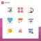 Stock Vector Icon Pack of 9 Line Signs and Symbols for adapter, love, ui, heart, research fund