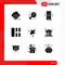Stock Vector Icon Pack of 9 Line Signs and Symbols for arrow, interface, navigation, image, location