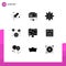 Stock Vector Icon Pack of 9 Line Signs and Symbols for copyright, business, protection, setting, gear