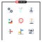 Stock Vector Icon Pack of 9 Line Signs and Symbols for location, easter, space, piece, customer