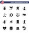 Stock Vector Icon Pack of American Day 16 Solid Glyph Signs and Symbols for sport; hokey; investigating; american; award