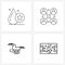 Stock Vector Icon Set of 4 Line Symbols for platelet, cart, developer, web, winters