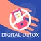 Stock vector illustration of digital detox concept.