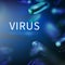 Stock vector illustration horizontal blue background with realistic viruses microorganisms. Pandemic disease screensaver medical