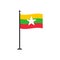 Stock vector myanmar or burma flag icon 4