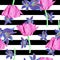 Stock vector seamless pattern with Scilla Siberica and Tulips on striped background