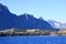 Stockfish, or dried fish, dries in the air in Svolvaer in Norway