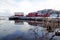 stockfish racks and wooden red cabins