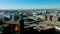 Stockholm City hall. Aerial descending shot of the famous building during a summer day.