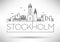 Stockholm City Line Silhouette Typographic Design