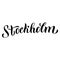 Stockholm lettering text sign. Travel agency banner. Souvenir, postcard, t-shirt print design. Vector