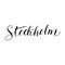 Stockholm lettering typography text. Travel agency banner. Souvenir, postcard, t-shirt print design. Vector