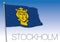 Stockholm regional flag, Sweden, vector illustration