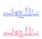 Stockholm skyline Sweden city buildings vector