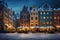 Stockholm, Sweden. Abstract image quality scenic Christmas Market in Gamla Stan, fairy winter night