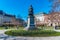 STOCKHOLM, SWEDEN, APRIL 20, 2019: Statue of famous swedish chemist Jacob Berzelius in Stockholm, Sweden