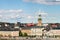 STOCKHOLM, SWEDEN - JULY 14, 2017: View over Gamla Stan Old Town with German Church in Stockholm, Sweden