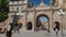 Stockholm, Sweden, July 2018: Arch of Parliament and the famous Drottninggatan street in Stockholm.