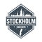 Stockholm Sweden Travel Stamp. Icon Skyline City Design Vector.