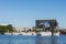 Stockholm Waterfront building and moored passengerboats