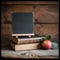 StockImage Back to school concept small chalkboard and a stack of books