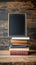 StockImage Back to school concept small chalkboard and a stack of books