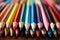 StockImage Colorful pencils background, close up with shallow depth of field