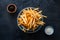 StockImage mouthwatering display of fried fries in cinematic editorial style