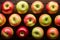 StockImage Neat arrangement of apples on a kitchen table, captured artistically