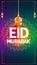 StockImage Vibrant Eid Mubarak typography on colorful celebration poster