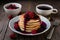 StockImage Warm pancake served with blackberry syrup captured in foodgraphy