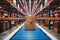 StockPhoto Cardboard box packages moving along conveyor belt, warehouse fulfillment center