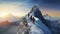 stockphoto, copy space, A group of climbers climb the mountains in winter. Healthy winter activities.