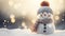 stockphoto, copy space, Winter holiday christmas background banner - Closeup of cute funny laughing snowman