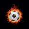 StockPhoto Illustration of a blazing soccer ball set against a black background