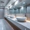 StockPhoto Modern public bathroom concept row of white ceramic washbasins