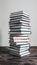 StockPhoto Stack of books against white isolated studio background