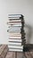 StockPhoto Stack of books against white isolated studio background